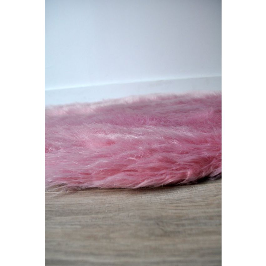 Kroma Carpets - Kunstlammfell Herz pink