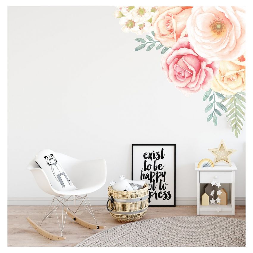 Ginger Monkey - Rose Garden Corner Decal