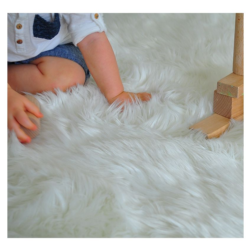 Kroma Carpets - Kunstlammfell Rechteck dunkelblau