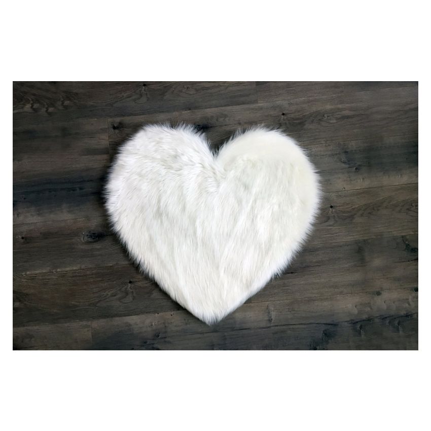Kroma Carpets - Kunstlammfell Herz weiss