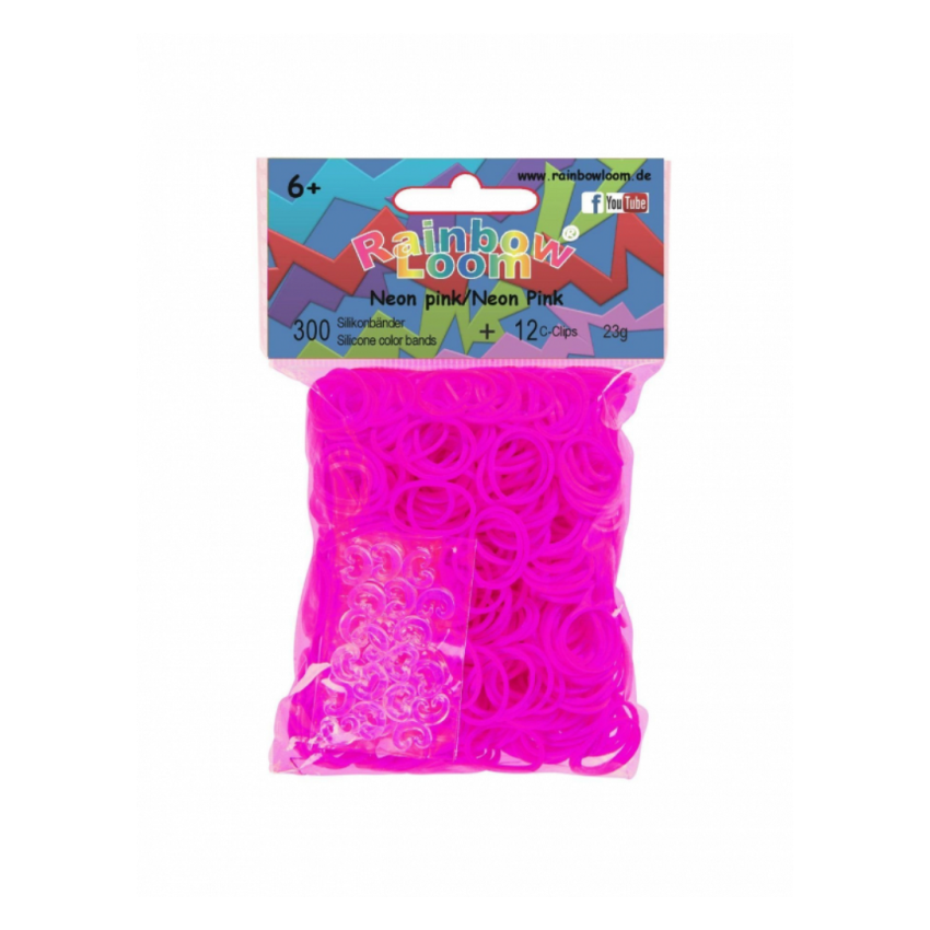 Rainbow Loom - Original Gummibänder, 300 Stück, neon pink