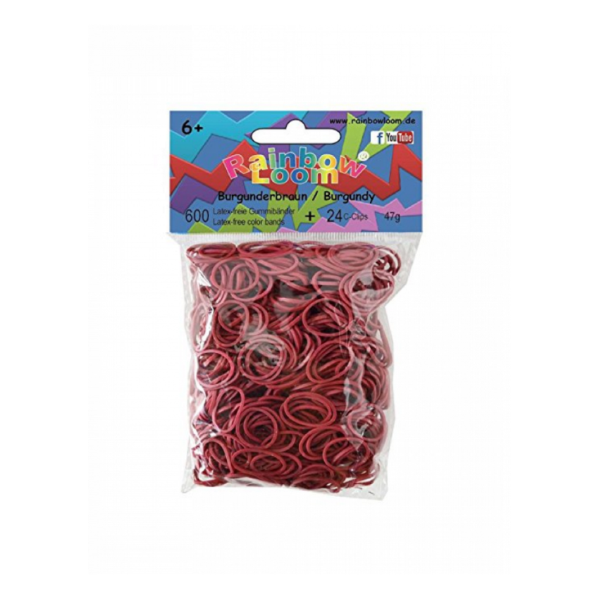 Rainbow Loom - Original Gummibänder, 600 Stück, Burgunder braun