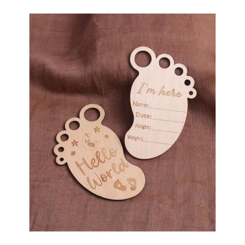 Holz Schildchen- Set Füsschen