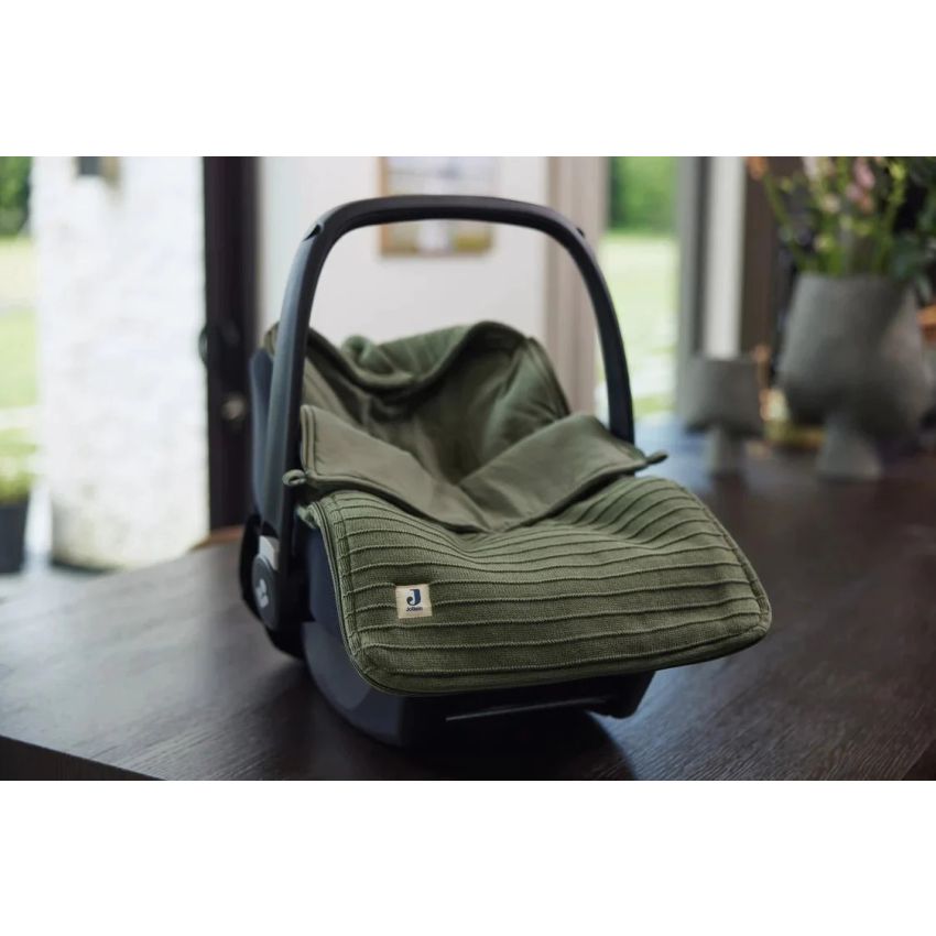 Jollein - Autoschale Fusssack Strickoptik Leaf Green