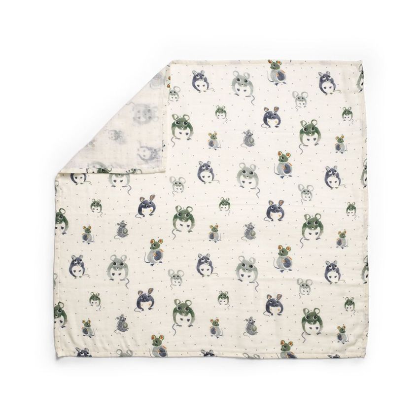 Elodie - Bambus Muslin Swaddle Forest Mouse