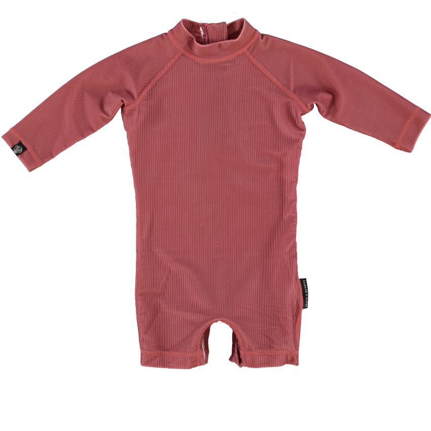 Beach & Bandits - UV Badeoverall Baby Ribbed Garnet Bordeaux