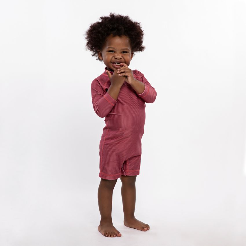 Beach & Bandits - UV Badeoverall Baby Ribbed Garnet Bordeaux