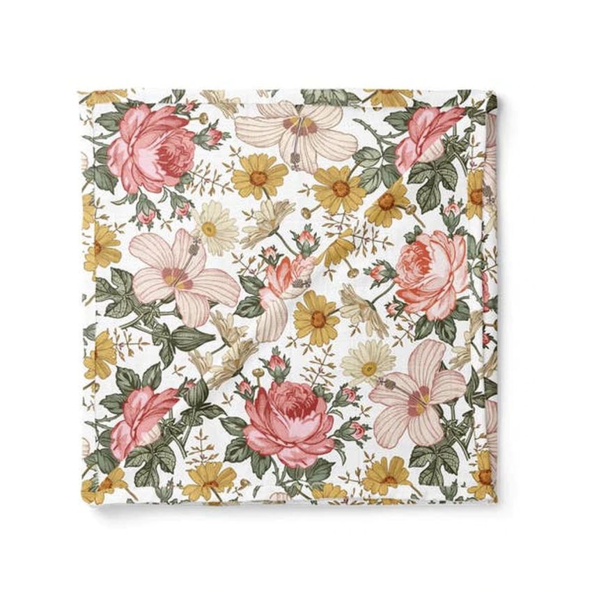 The mini scout - Muslin Swaddle Garden Floral White