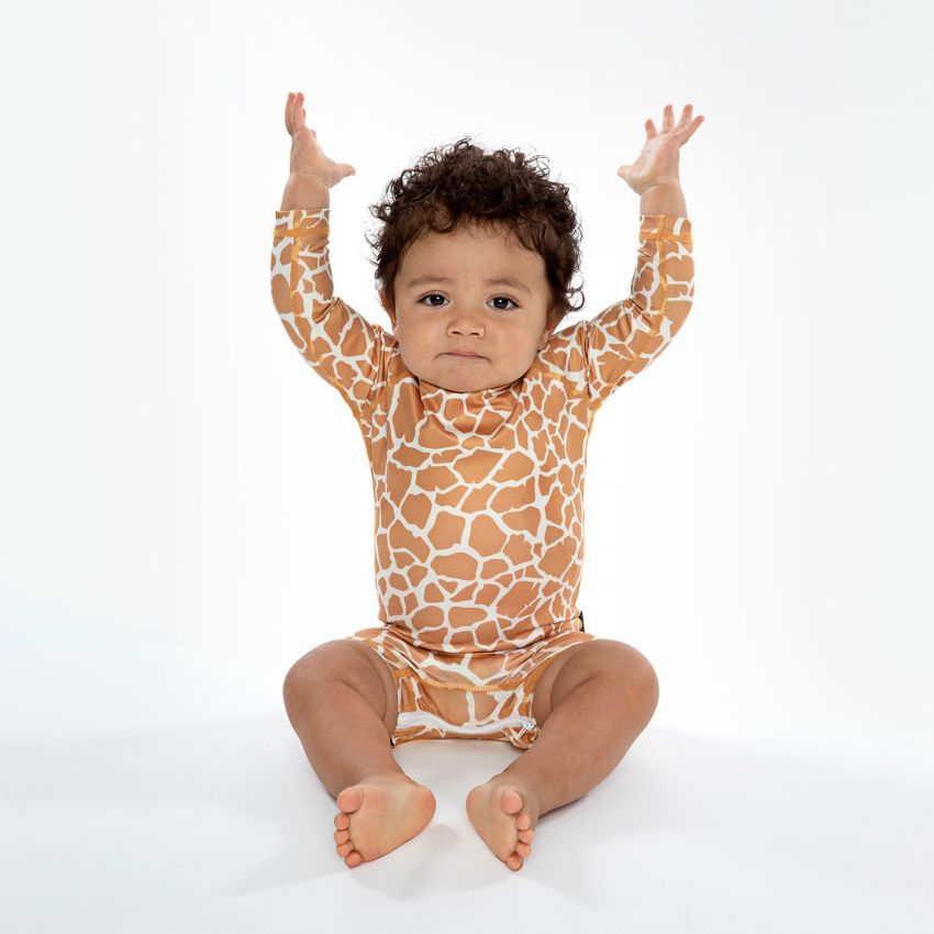 Beach & Bandits - UV Badeoverall Baby Giraffe Orange