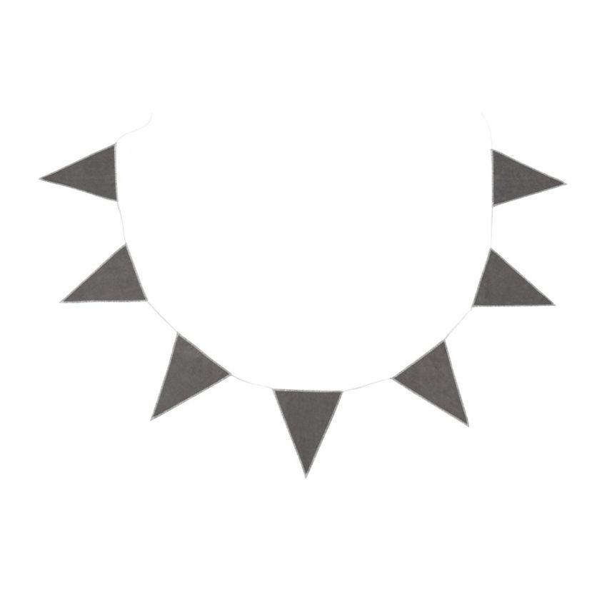Cotton & Sweets - Girlande Fähnchen graphite- silber
