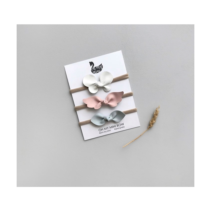 Oh my mini - Stirnband 3er Set Mäschchen Rosa, weiss, babyblau