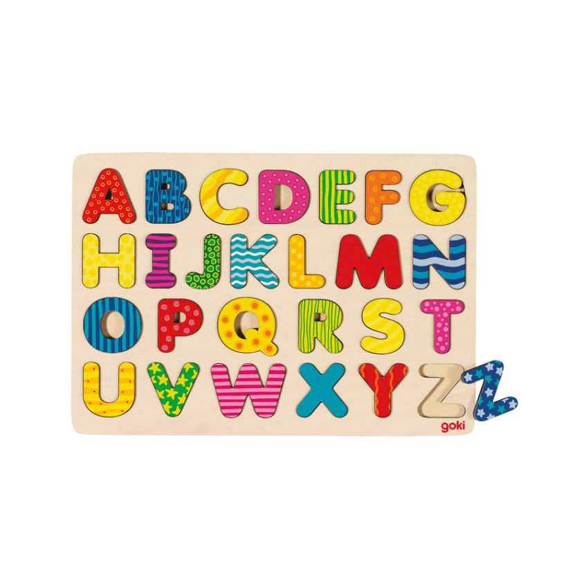 goki - Goki Alphabetpuzzle, Großbuchstaben aus Holz