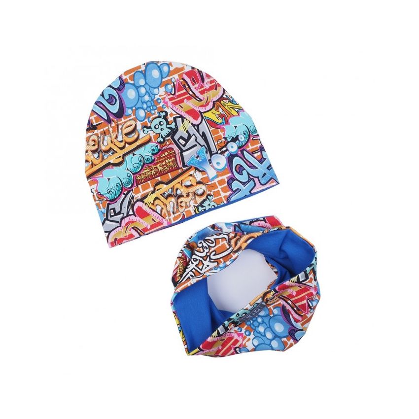 Ul & Ka - Beanie & Schal Set Graffiti