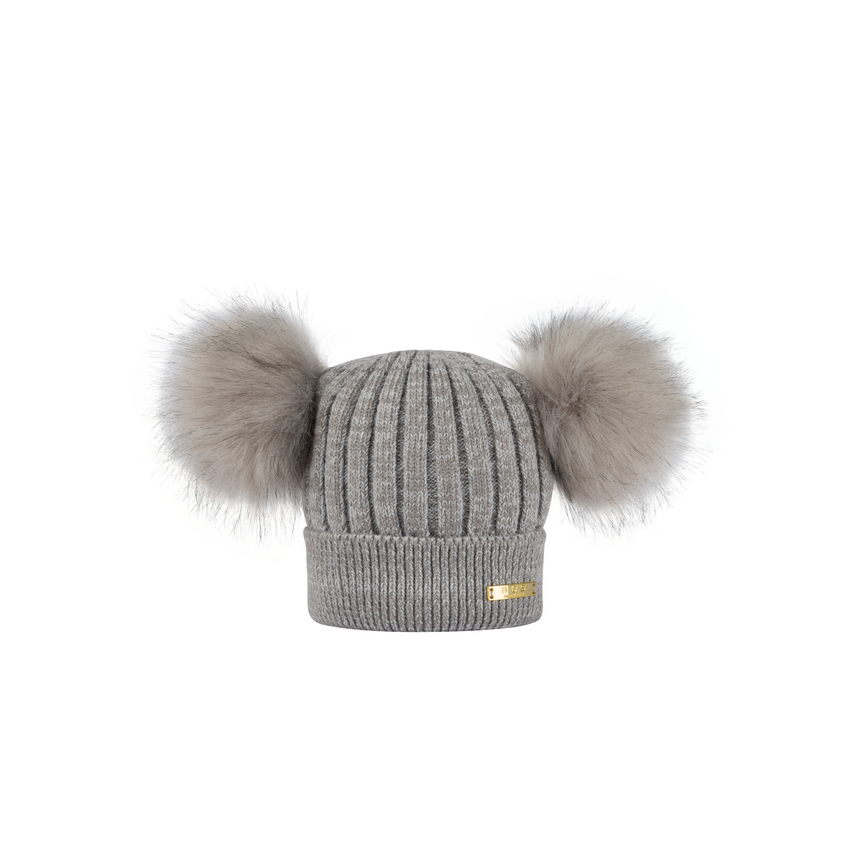 Bjällra of Sweden - Strickmütze mit Pommel grau