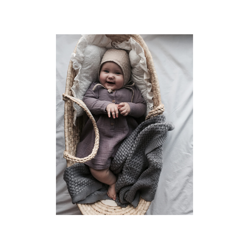 Qbana Mama - Bambus Häkeldecke Grau