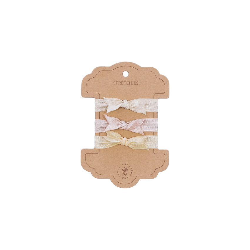 Mrs Ertha - Haargummi Set Creme - Rosa - Hellgelb