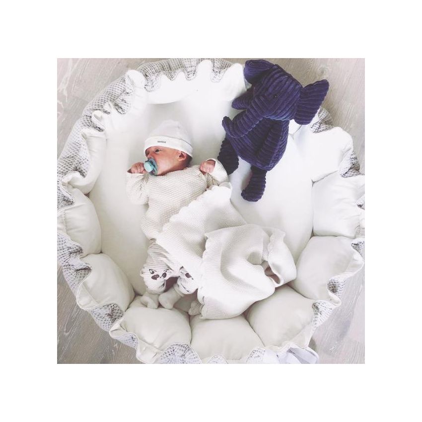 Lilac Sunday - Babyinsel rund 2 in 1 Millie Waffelstoff hellgrau, Spielzeug grau