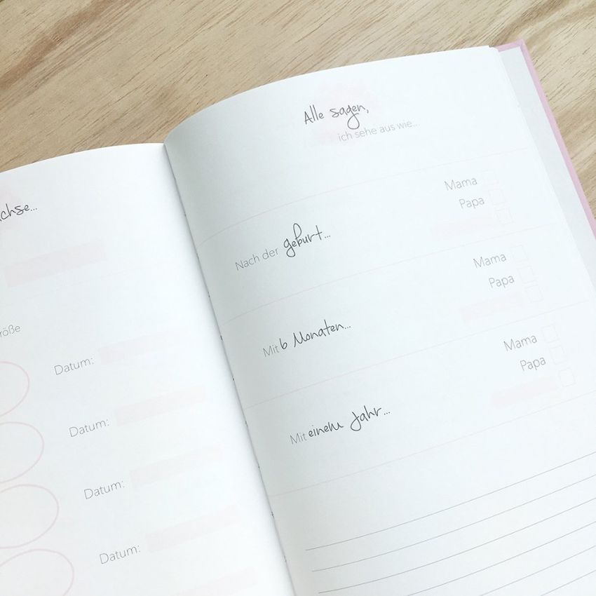 mintkind - Baby Tagebuch Pink Hardcover