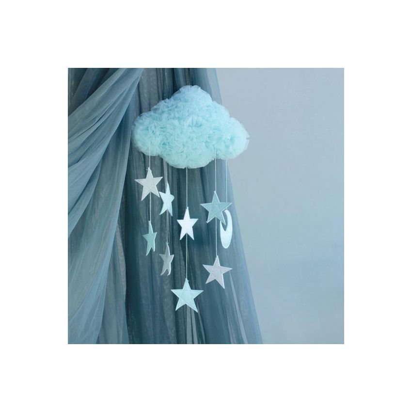Solo un Sogno - Mobile Traumwolke hellblau mit Sternen