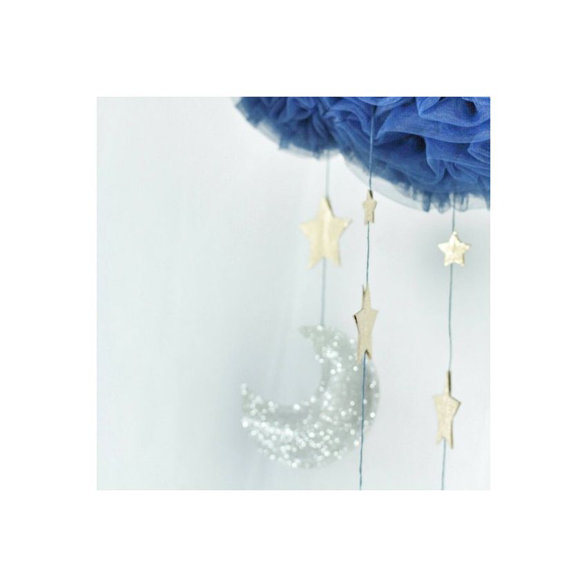 Solo un Sogno - Mobile Traumwolke dunkelblau mit Sternen