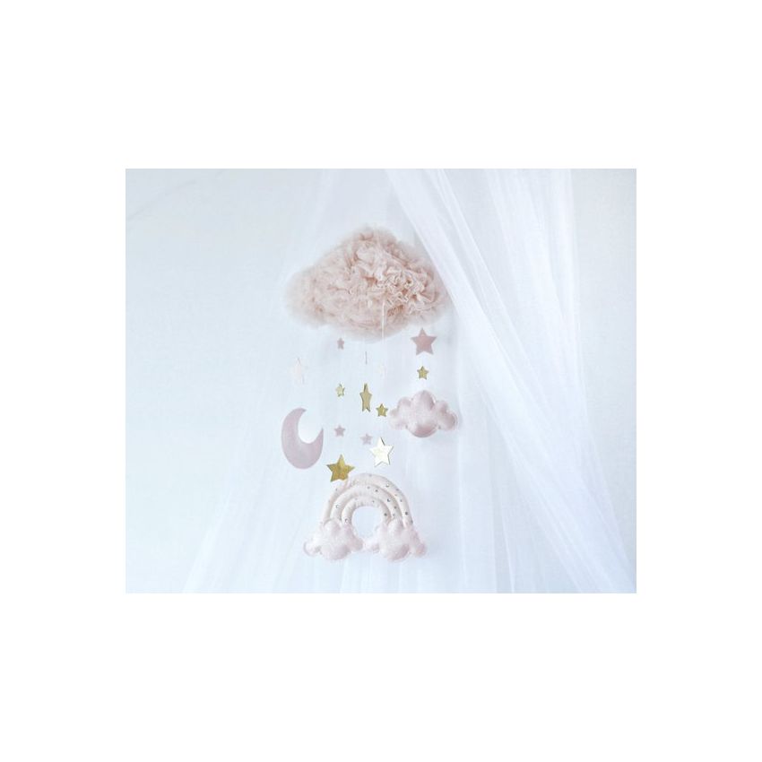 Solo un Sogno - Mobile Traumwolke mit Regenbogen Blush