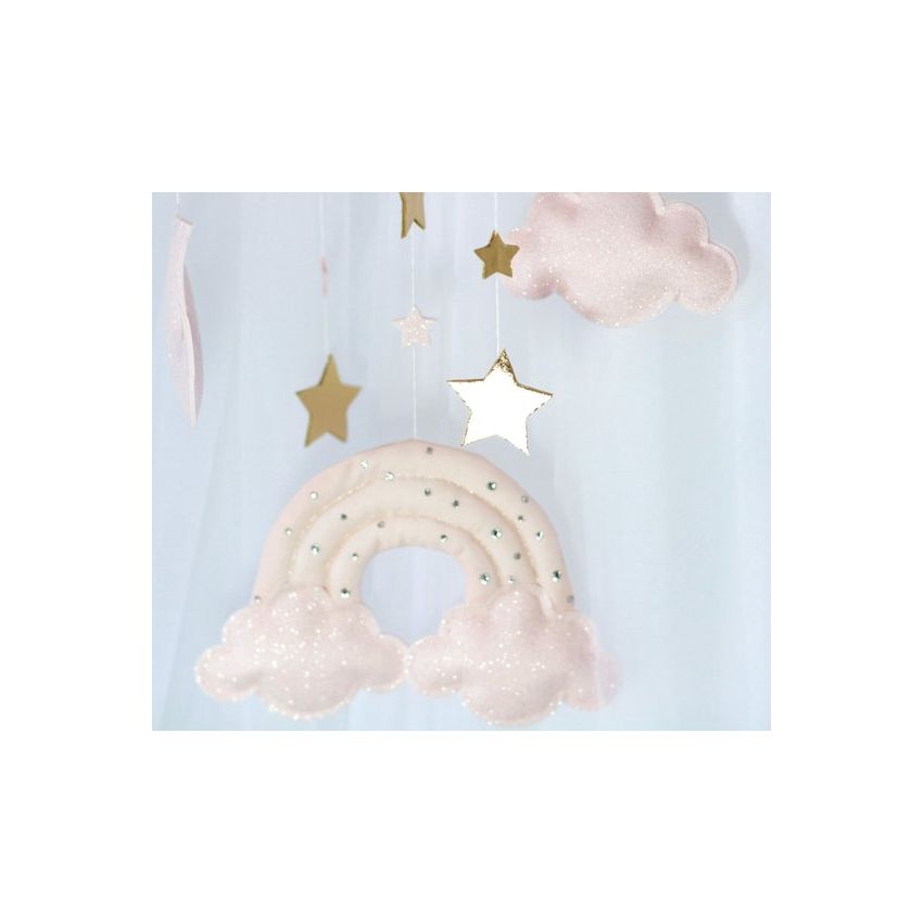 Solo un Sogno - Mobile Traumwolke mit Regenbogen Blush