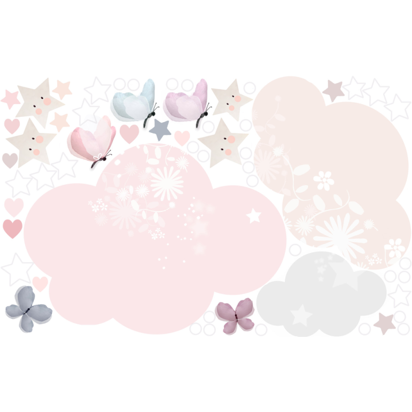 Schmooks - Wandsticker Sleepy Moon & Cloud Erweiterungsset Pink