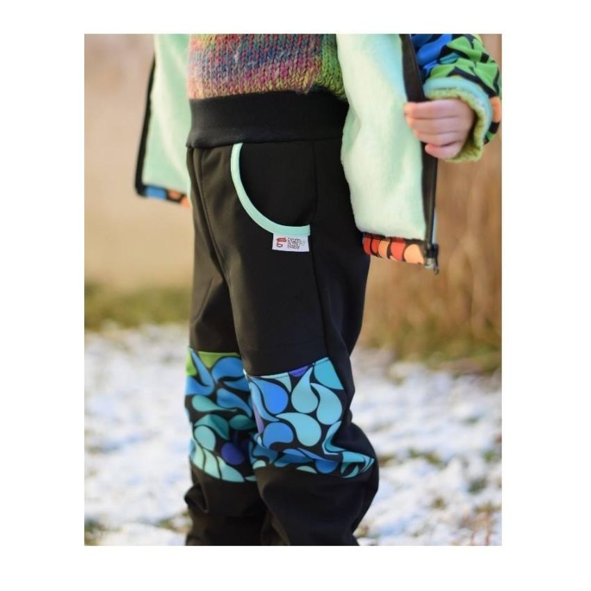 Green Baby - Softshell Hosen Happy Leaves