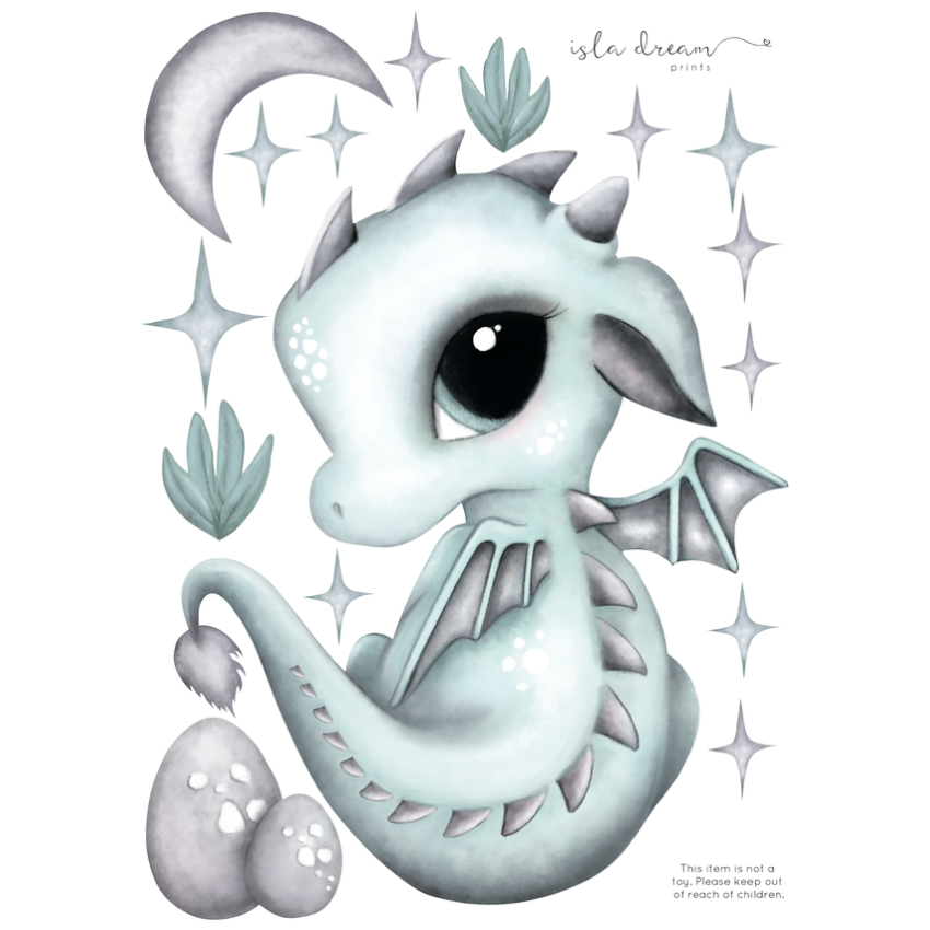 Isla Dream Prints - Wandsticker Dex der Drache A4