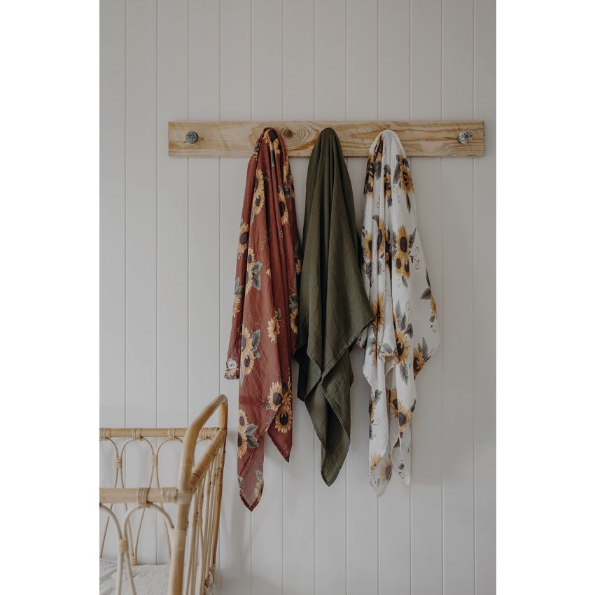 Frankie Lane - Muslin Swaddle Set Sonnenblumen & Olive