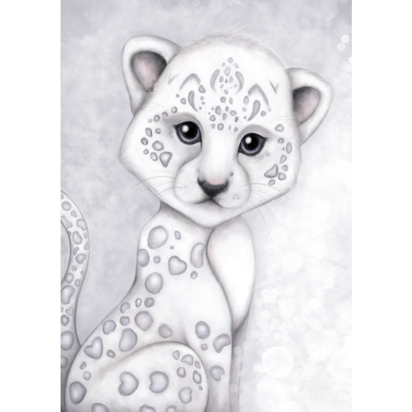 Isla Dream Prints - Poster Schneeleopard grau