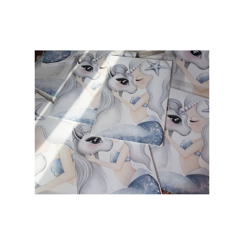 Isla Dream Prints - Poster Cotton & Coral blue