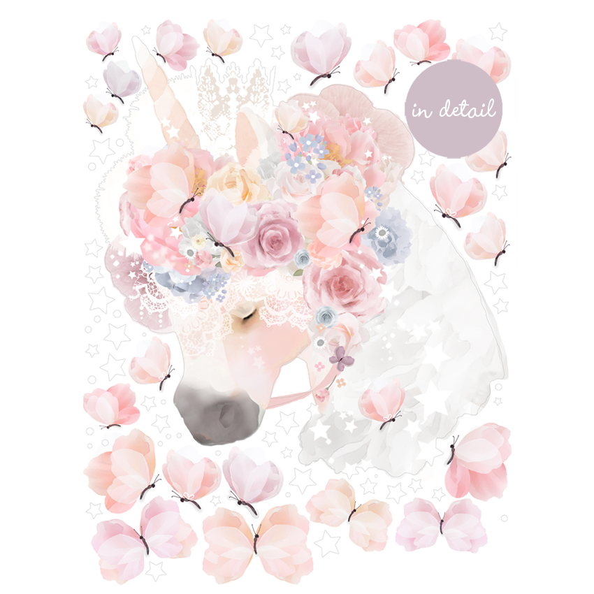 Schmooks - Wandsticker Einhorn & Schmetterlinge
