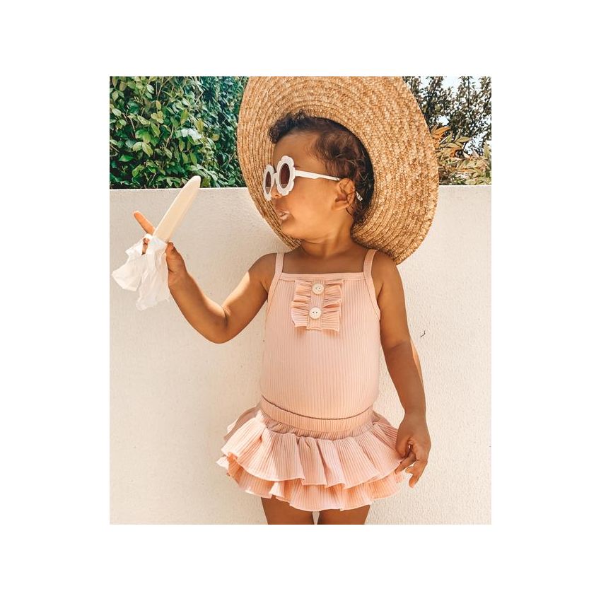 Dusty Daisy - Shorts- Ruffle mini Rock Ripped Marshmallow Pink