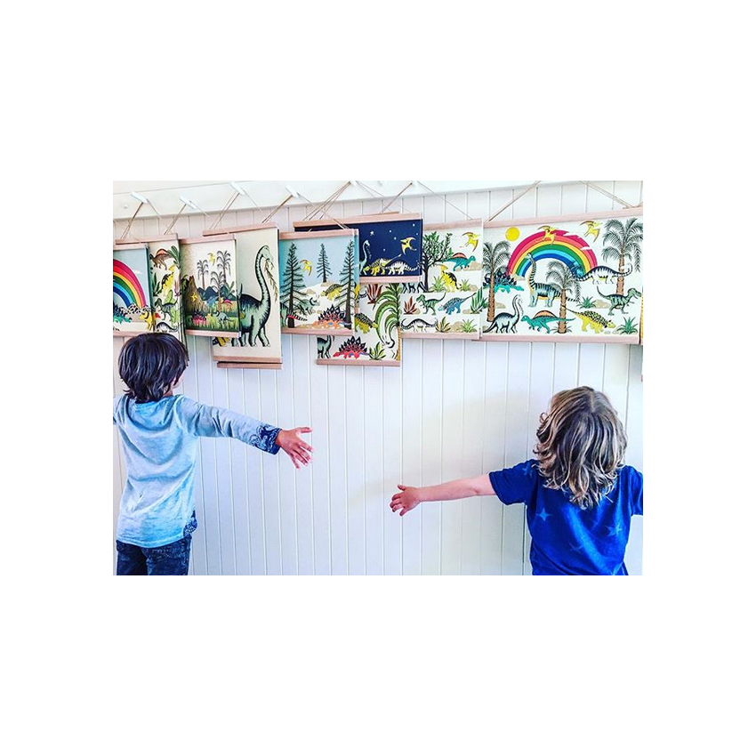 Dino Raw - Poster In The Jungle Stegosaurus & Brontosaurus