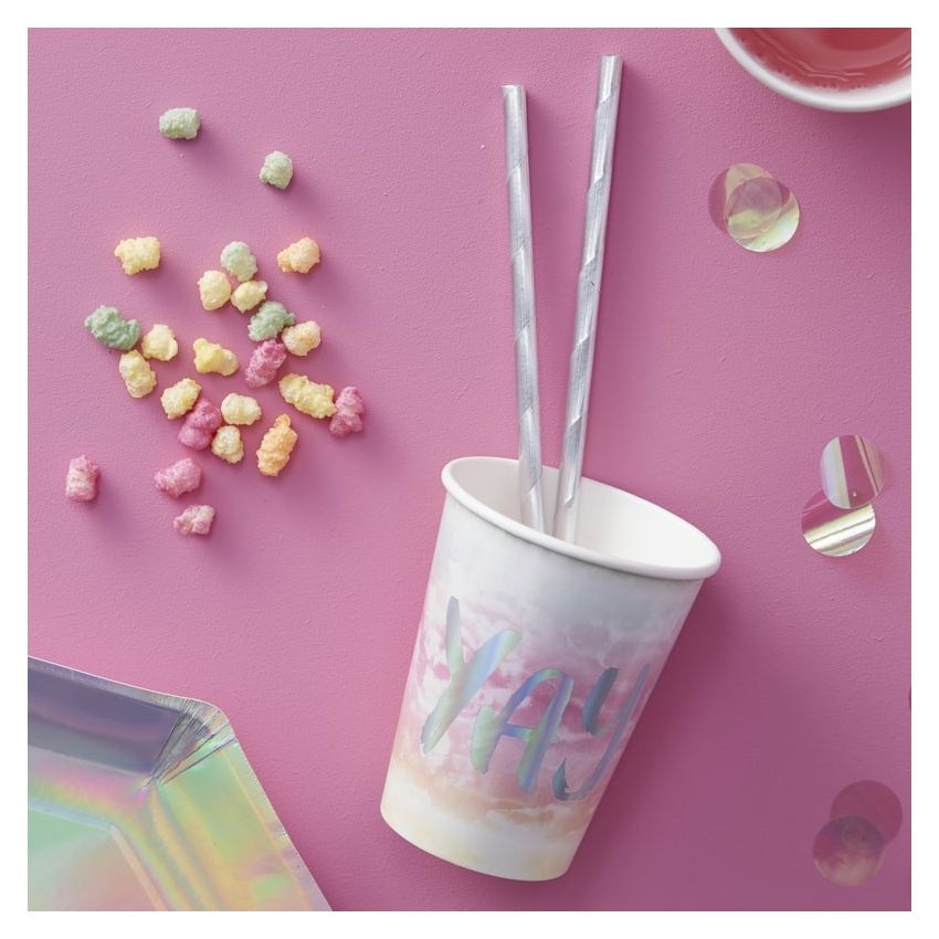 Ginger Ray - Partybecher Rainbow & Iridescent Party 