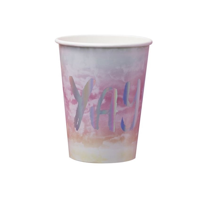 Ginger Ray - Partybecher Rainbow & Iridescent Party 