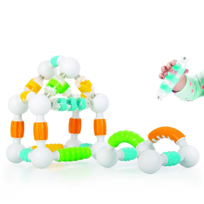 Guidecraft - Grippies® Shake, Build and Curve - 70 teiliges XL Set