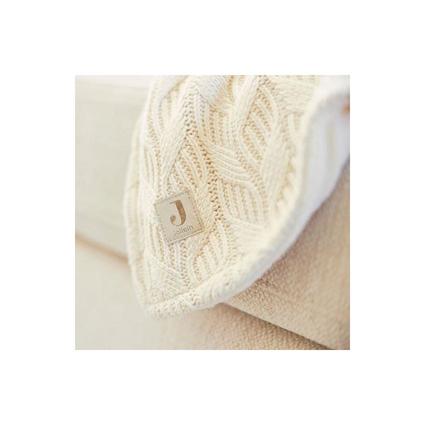 Jollein - Strickdecke River Ivory / Coral