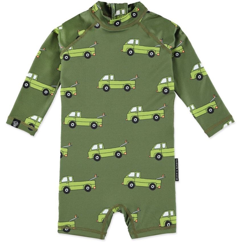 Beach & Bandits - UV Badeoverall Baby Auto Grün