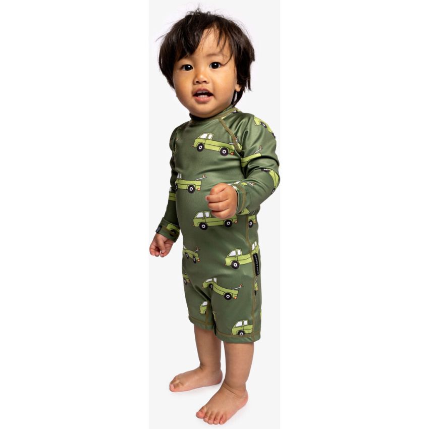 Beach & Bandits - UV Badeoverall Baby Auto Grün