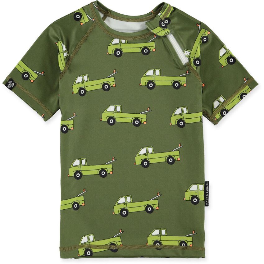 Beach & Bandits - UV Badeshirt Auto Grün
