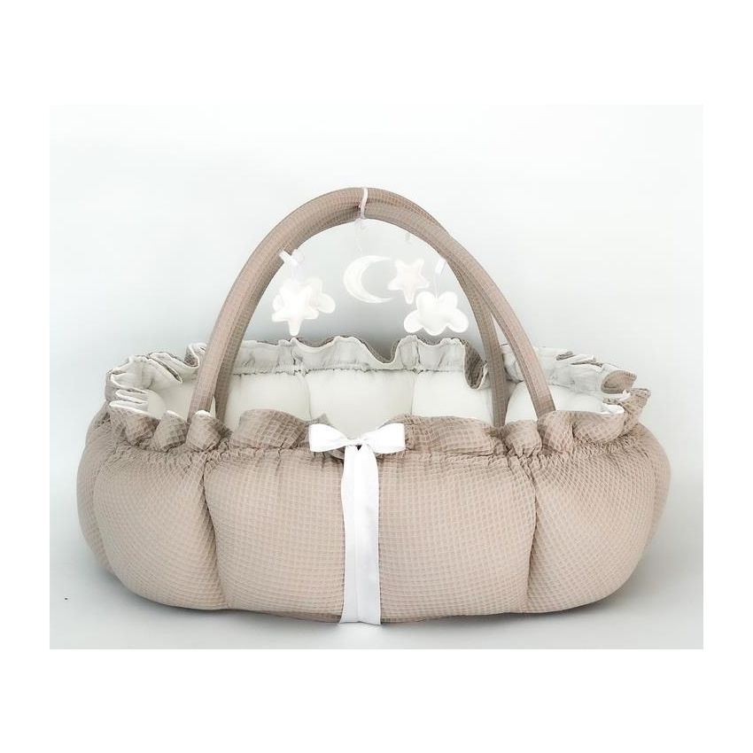Lilac Sunday - Babyinsel rund 2 in 1 Ellen Waffelstoff beige, Spielzeug weiss