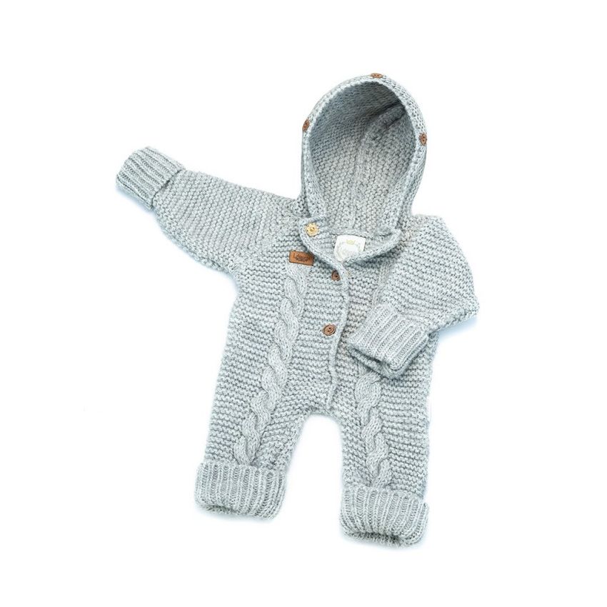 LAttante - Filz- Strick Overall Handmade Hellgrau