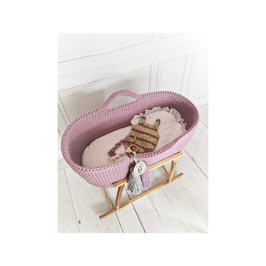 Like Moses - Moseskorb Dusty Pink mit Kissen und Bettwäsche weiss