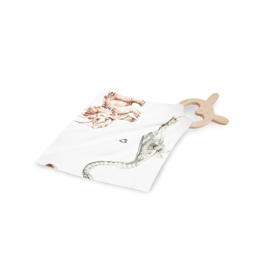 Qbana Mama - Kuscheltuch Dinosaur Holzbunny