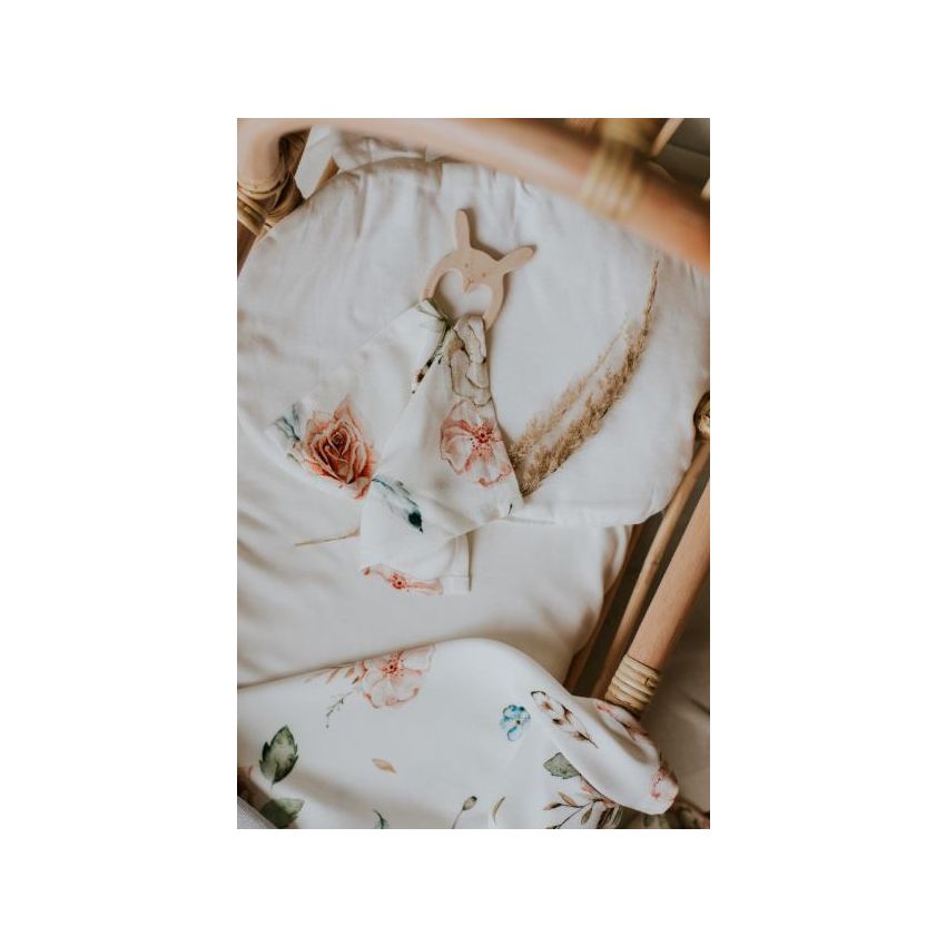 Qbana Mama - Kuscheltuch Vintage Flowers Holzbunny