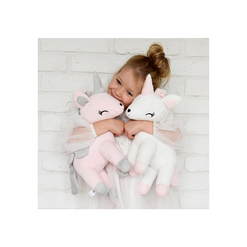 Melootka - Plüsch Einhorn L grau- pink