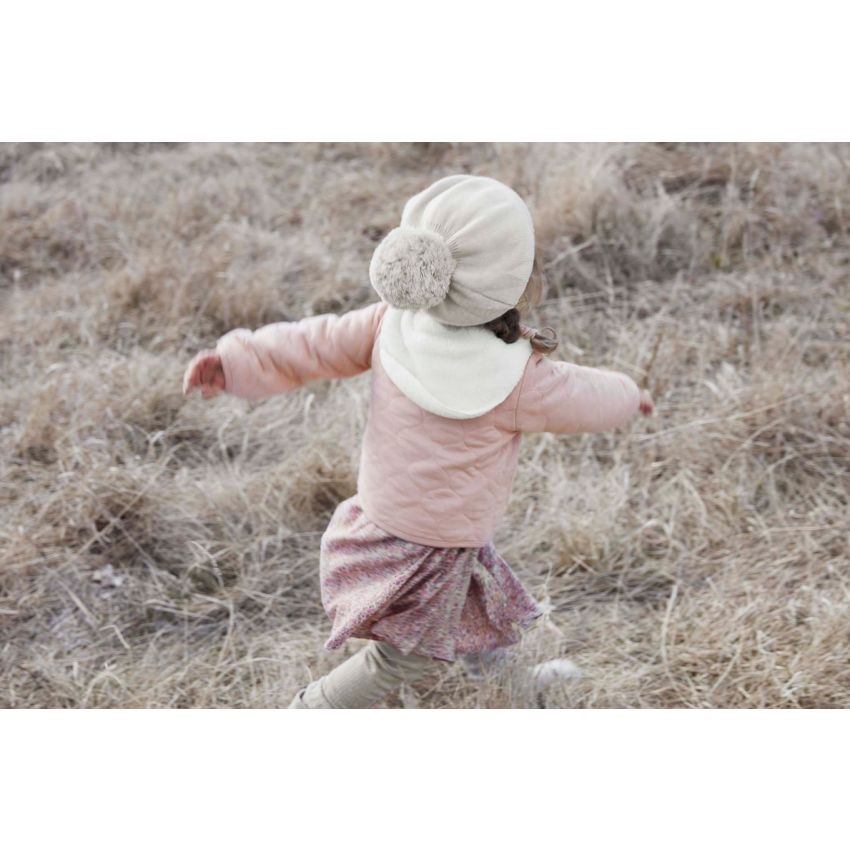 Elodie - Beretmütze Pommel Creamy White