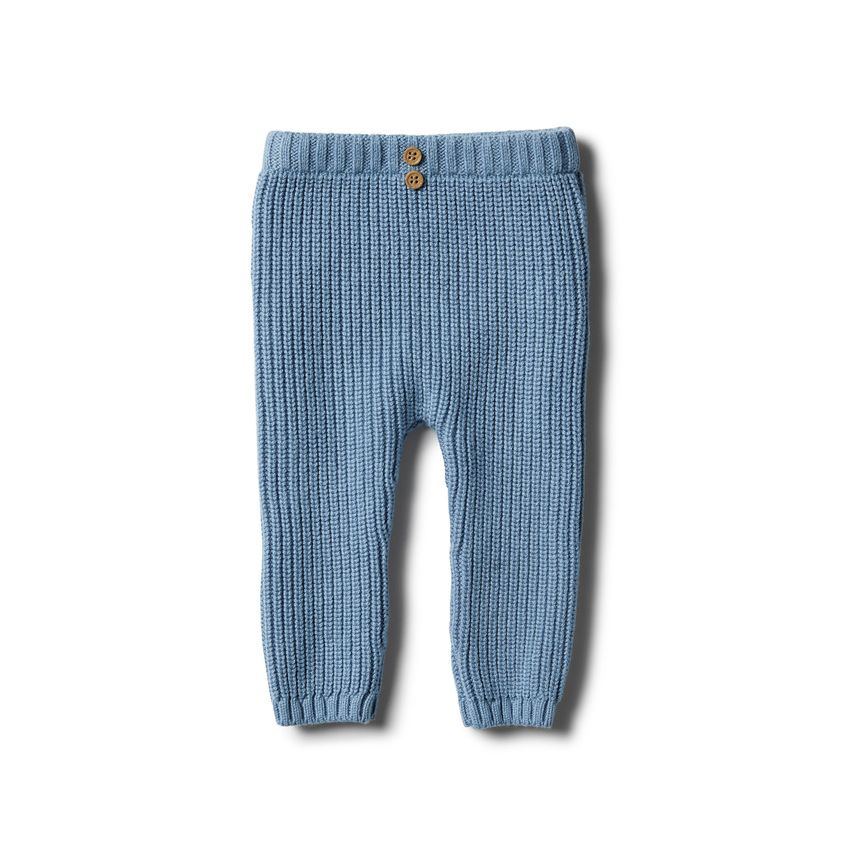 wilson & frenchy - Faded Denim Strick Leggings mit Dekoknöpfchen